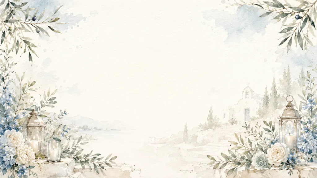 watercolor-background.webp Διακοσμητικό υδατογραφικό φόντο με λουλούδια, κλαδιά και φανάρια